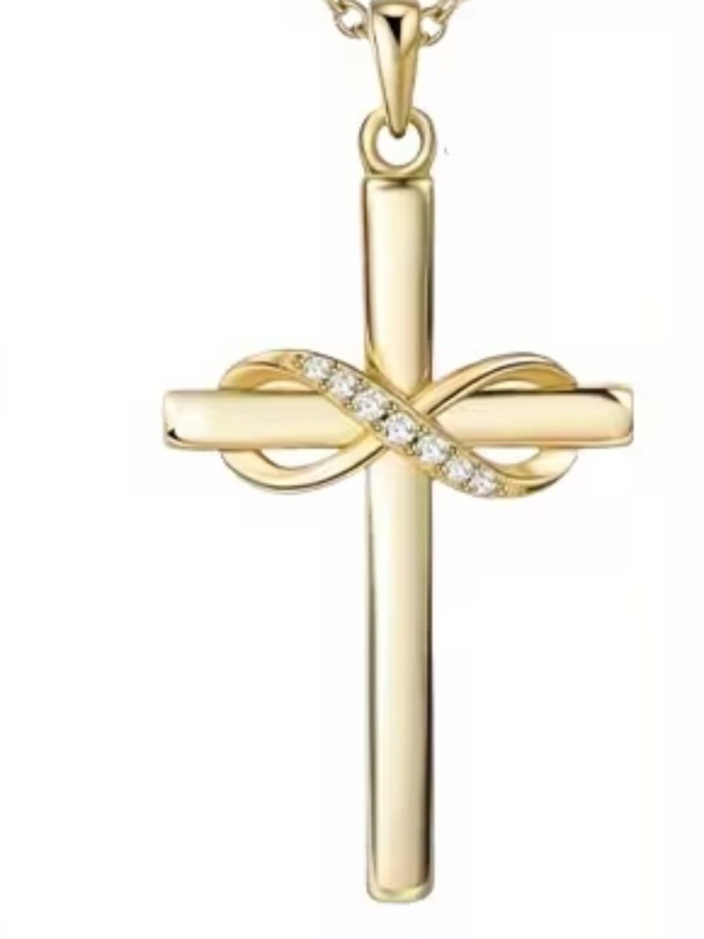 Cross Necklace with Infinity Design - New
